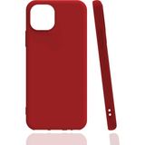 noktaks - Apple iPhone 13 - Kılıf Mat Soft Esnek Biye Silikon - Kırmızı - T18493