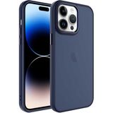 noktaks - Apple iPhone 14 Pro - Kılıf Buzlu Sert PC May Kapak - Lacivert - T25161