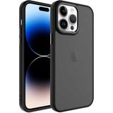 noktaks - Apple iPhone 14 Pro - Kılıf Buzlu Sert PC May Kapak - Siyah - T25161