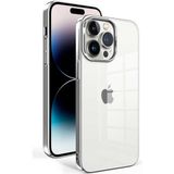 noktaks - Apple iPhone 14 Pro Uyumlu Kılıf Arkası Şeffaf Kenarları Renkli Sert Sun Kapak - T25212 - Gümüş