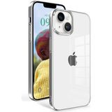 noktaks - Apple iPhone 14 Uyumlu Kılıf Arkası Şeffaf Kenarları Renkli Sert Sun Kapak - T25211 - Gümüş