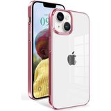 noktaks - Apple iPhone 14 Uyumlu Kılıf Arkası Şeffaf Kenarları Renkli Sert Sun Kapak - T25211 - Rose Gold