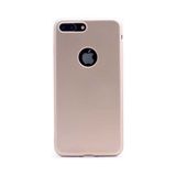 noktaks - Apple iPhone 8 Plus - Kılıf Mat Soft Premier Silikon Kapak - Gold - T1643