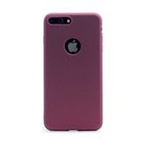 noktaks - Apple iPhone 8 Plus - Kılıf Mat Soft Premier Silikon Kapak - Mürdüm - T1643