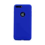 noktaks - Apple iPhone 8 Plus - Kılıf Mat Soft Premier Silikon Kapak - Saks Mavi - T1643
