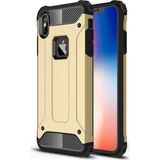 noktaks - Apple iPhone X - Kılıf Çift Katman Zırh Tank Crash Military Kapak - Gold - T2456
