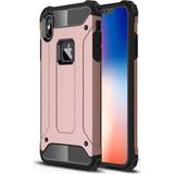 noktaks - Apple iPhone X - Kılıf Çift Katman Zırh Tank Crash Military Kapak - Rose Gold - T2456