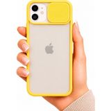 Noktaks iPhone 12 Mini Uyumlu Kılıf Sürgülü Kamera Korumalı Mat Lensi Telefon Kılıfı - Sarı