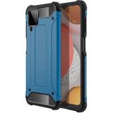 noktaks - Samsung Galaxy A12 - Kılıf Çift Katman Zırh Tank Crash Military Kapak - Mavi - T15817