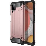 noktaks - Samsung Galaxy A12 - Kılıf Çift Katman Zırh Tank Crash Military Kapak - Rose Gold - T15817