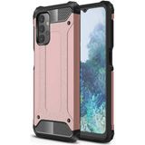 noktaks - Samsung Galaxy A32 4G - Kılıf Çift Katman Zırh Tank Crash Military Kapak - Rose Gold - T17037