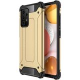 noktaks - Samsung Galaxy A52 - Kılıf Çift Katman Zırh Tank Crash Military Kapak - Gold - T16755