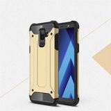 noktaks - Samsung Galaxy A6 Plus 2018 - Kılıf Çift Katman Zırh Tank Crash Military Kapak - Gold - T5317