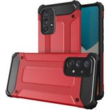 noktaks - Samsung Galaxy A73 - Kılıf Çift Katman Zırh Tank Crash Military Kapak - Kırmızı - T20820