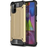 noktaks - Samsung Galaxy M51 - Kılıf Çift Katman Zırh Tank Crash Military Kapak - Gold - T15248
