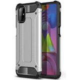 noktaks - Samsung Galaxy M51 - Kılıf Çift Katman Zırh Tank Crash Military Kapak - Gri - T15248