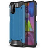 noktaks - Samsung Galaxy M51 - Kılıf Çift Katman Zırh Tank Crash Military Kapak - Mavi - T15248