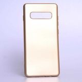 noktaks - Samsung Galaxy S10E - Kılıf Mat Soft Premier Silikon Kapak - Gold - T7562