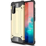 noktaks - Samsung Galaxy S20 FE - Kılıf Çift Katman Zırh Tank Crash Military Kapak - Gold - T15162