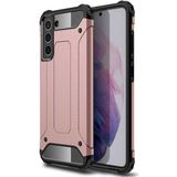 noktaks - Samsung Galaxy S21 FE - Kılıf Çift Katman Zırh Tank Crash Military Kapak - Rose Gold - T17178