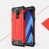 Noktaks Samsung Galaxy Uyumlu J8 Kılıf Çift Katman Zırh Tank Crash Military Kapak Kırmızı T5577 Kirmizi
