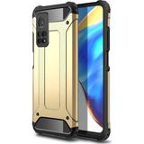 noktaks - Xiaomi Mi 10T Pro 5G - Kılıf Çift Katman Zırh Tank Crash Military Kapak - Gold - T15692