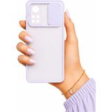 Noktaks Xiaomi Mi 10T Pro 5G Uyumlu Kılıf Sürgülü Kamera Korumalı Mat Lensi Telefon Kılıfı - Lila