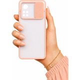 Noktaks Xiaomi Mi 10T Pro 5g Uyumlu Kılıf Sürgülü Kamera Korumalı Mat Lensi Telefon Kılıfı - Pembe Açık