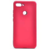 noktaks - Xiaomi Mi 8 Lite - Kılıf Mat Soft Premier Silikon Kapak - Kırmızı - T6624