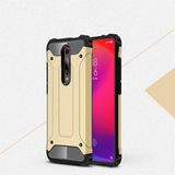noktaks - Xiaomi Mi 9T - Kılıf Çift Katman Zırh Tank Crash Military Kapak - Gold - T8872