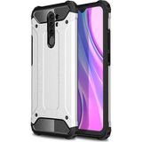 noktaks - Xiaomi Redmi 9 - Kılıf Çift Katman Zırh Tank Crash Military Kapak - Gri - T14204