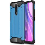 noktaks - Xiaomi Redmi 9 - Kılıf Çift Katman Zırh Tank Crash Military Kapak - Mavi - T14204