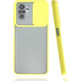 Noktaks Xiaomi Redmi Note 10S Uyumlu Kılıf Sürgülü Kamera Korumalı Mat Lensi Telefon Kılıfı - Sarı