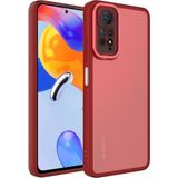 noktaks - Xiaomi Redmi Note 11 Pro 5G - Kılıf Kamera Korumalı Transparan Post Kapak - Kırmızı - T26710