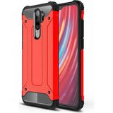 noktaks - Xiaomi Redmi Note 8 Pro - Kılıf Çift Katman Zırh Tank Crash Military Kapak - Kırmızı - T10071
