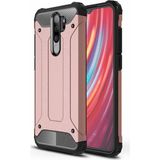 noktaks - Xiaomi Redmi Note 8 Pro - Kılıf Çift Katman Zırh Tank Crash Military Kapak - Rose Gold - T10071