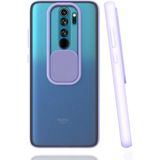 Noktaks Xiaomi Redmi Note 8 Pro Uyumlu Kılıf Sürgülü Kamera Korumalı Mat Lensi Telefon Kılıfı - Lila