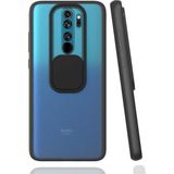 Noktaks Xiaomi Redmi Note 8 Pro Uyumlu Kılıf Sürgülü Kamera Korumalı Mat Lensi Telefon Kılıfı - Siyah