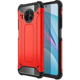 noktaks - Xiaomi Redmi Note 9 Pro 5G - Kılıf Çift Katman Zırh Tank Crash Military Kapak - Kırmızı - T16181