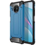 noktaks - Xiaomi Redmi Note 9 Pro 5G - Kılıf Çift Katman Zırh Tank Crash Military Kapak - Mavi - T16181