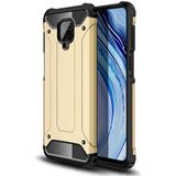 noktaks - Xiaomi Redmi Note 9 Pro - Kılıf Çift Katman Zırh Tank Crash Military Kapak - Gold - T14678