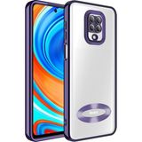 noktaks - Xiaomi Redmi Note 9 Pro - Kılıf Kamera Korumalı Logo Gösteren Omega Kapak - Derin Mor - T25695