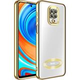 noktaks - Xiaomi Redmi Note 9 Pro - Kılıf Kamera Korumalı Logo Gösteren Omega Kapak - Gold - T25695