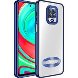 noktaks - Xiaomi Redmi Note 9 Pro - Kılıf Kamera Korumalı Logo Gösteren Omega Kapak - Lacivert - T25695