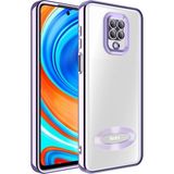 noktaks - Xiaomi Redmi Note 9 Pro - Kılıf Kamera Korumalı Logo Gösteren Omega Kapak - Lila - T25695