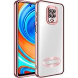 noktaks - Xiaomi Redmi Note 9 Pro - Kılıf Kamera Korumalı Logo Gösteren Omega Kapak - Rose Gold - T25695