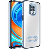 noktaks - Xiaomi Redmi Note 9 Pro - Kılıf Kamera Korumalı Logo Gösteren Omega Kapak - Sierra Mavi - T25695 - Koyu Mavi