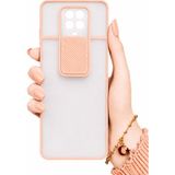Noktaks Xiaomi Redmi Note 9 Pro Uyumlu Kılıf Sürgülü Kamera Korumalı Mat Lensi Telefon Kılıfı - Pembe Açık