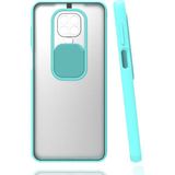 Noktaks Xiaomi Redmi Note 9 Pro Uyumlu Kılıf Sürgülü Kamera Korumalı Mat Lensi Telefon Kılıfı - Turkuaz