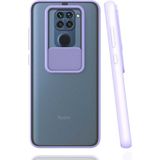 Noktaks Xiaomi Redmi Note 9 Uyumlu Kılıf Sürgülü Kamera Korumalı Mat Lensi Telefon Kılıfı - Lila